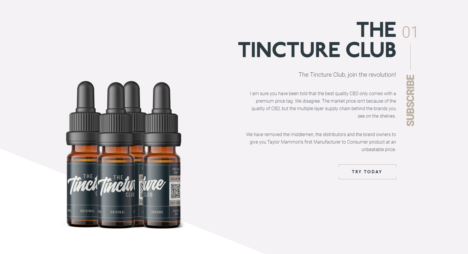 The Tincture Club Flyer designed by Cardboard Creative